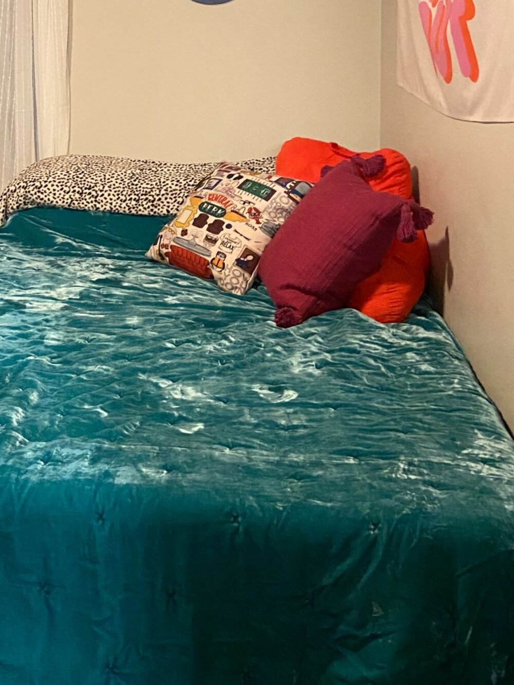Opalhouse Tufted Crushed Viscose Velvet Queen BlanketQuilt - Teal / Turquoise